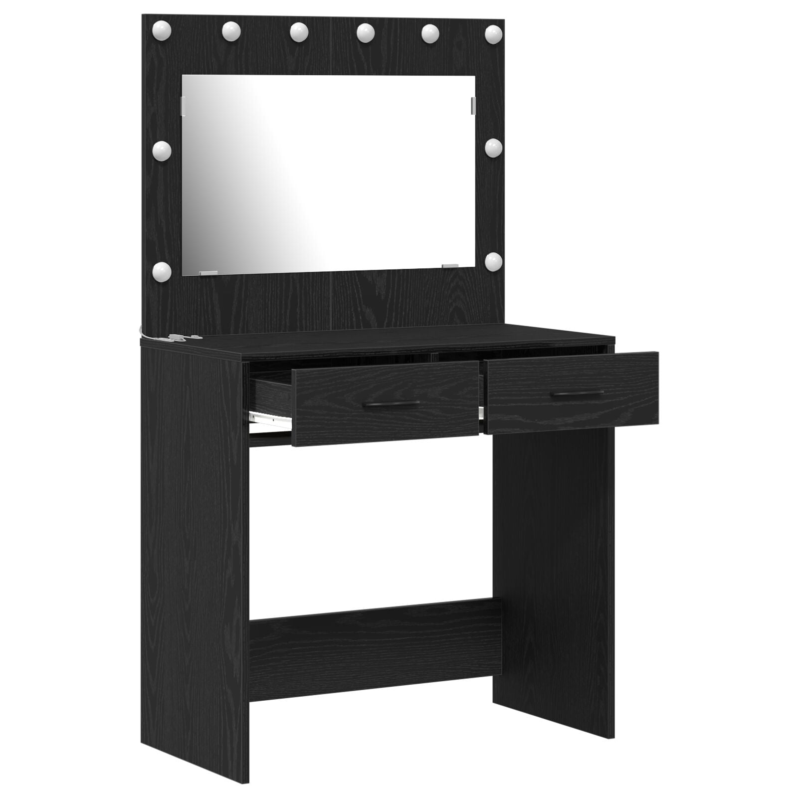 Kaptafel Met Led-Verlichting - - Zwart eiken 78,5 x 41 x 135 cm