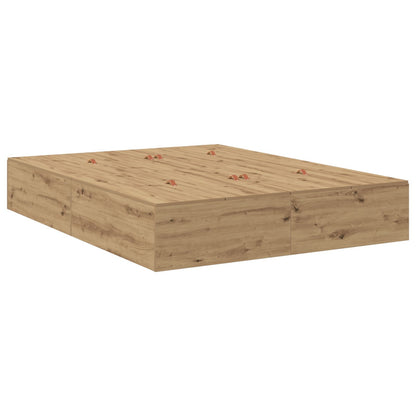 Opbergbedframe Artisan Eiken Bewerkt Hout 236,5 X 150 X 31,5 Cm Artisanaal Eiken