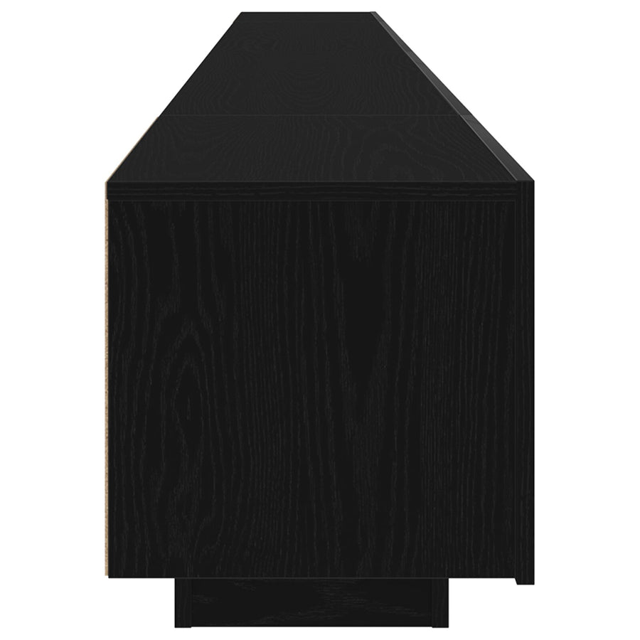 Tv-Meubel Met Led-Verlichting 300X35X40 Cm Geengineerd Hout Zwart eiken