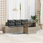 Loungeset 5-delig polyrattan grijs