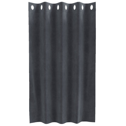 Zwarte Gordijnen 2 Stuks Velvet Lichtgrijs 140 x 140 cm met oogjes