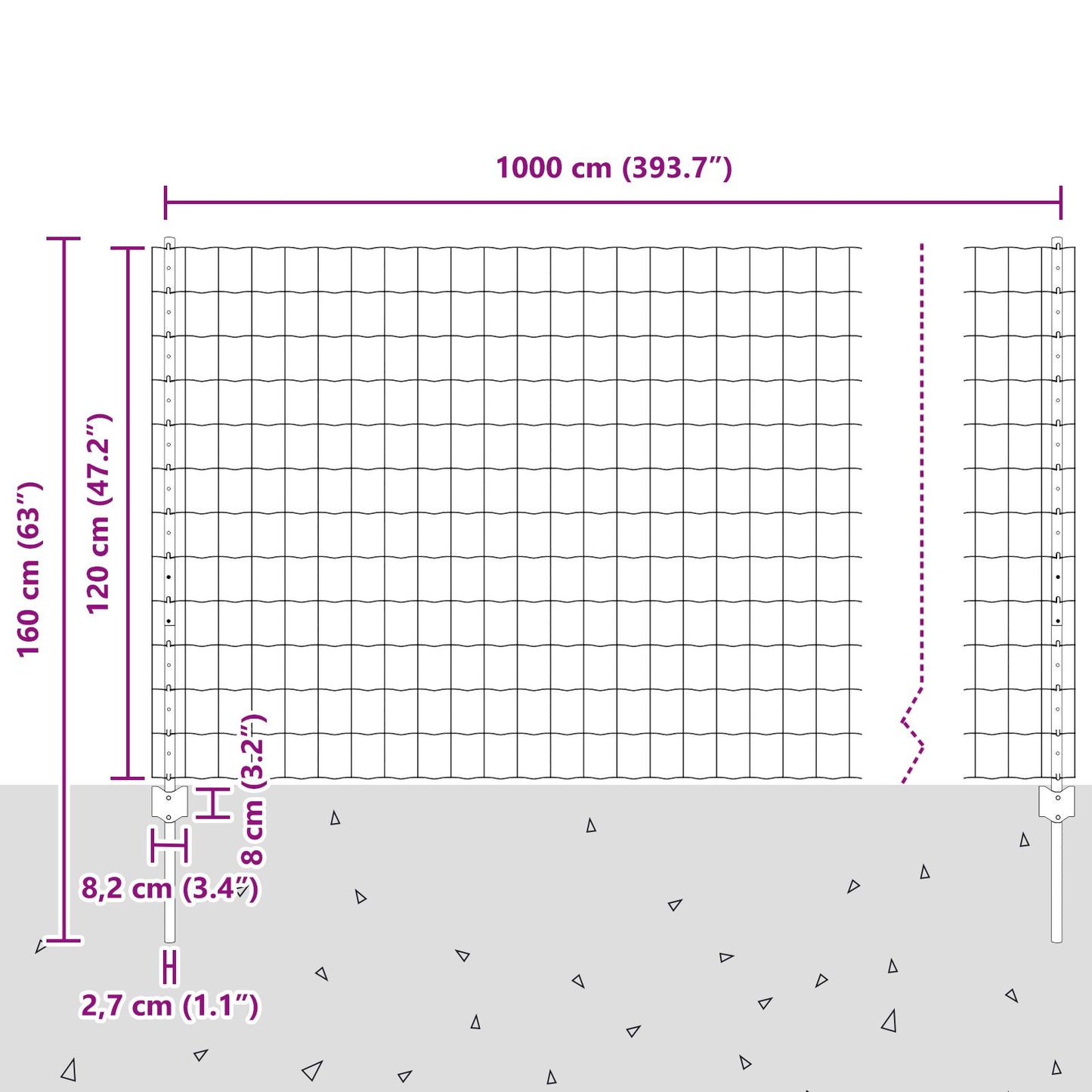 Tuinhek Rolset Set Van 2 Gegalvaniseerd Staal 10 X 1.2 Meter