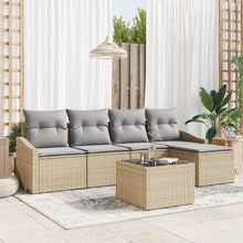6-Delige Tuin Sofa Set Met Kussens Zwart Poly Riet