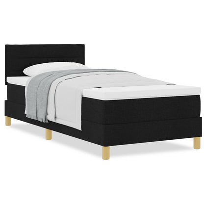 Boxspringbed Met Matras Stof Zwart 80 x 200 cm Lijnen ontwerp