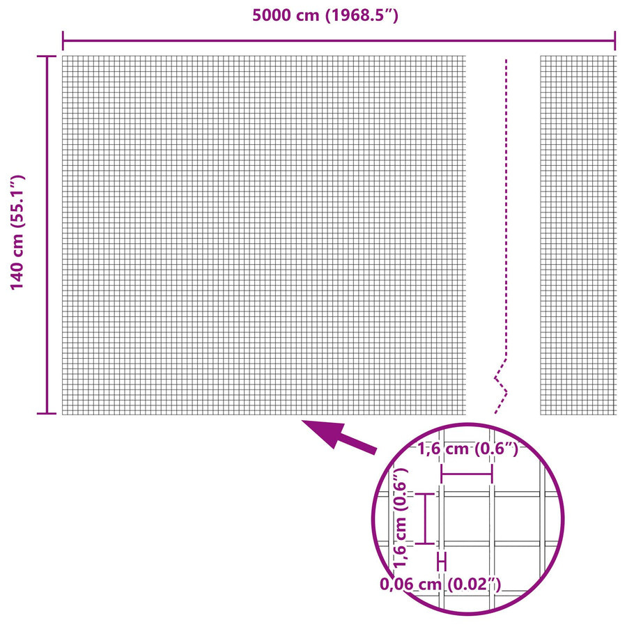 Gegalvaniseerde Draad Omheining Met 44 U Palen Zilver 1.4X50 M Staal