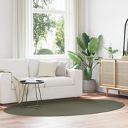Vloerkleed ovaal bosgroen 160 x 230 cm polypropyleen