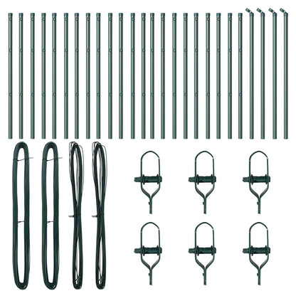 Hekpalen 26 Stuks Ø32 Mm Gegalvaniseerd Staal Groen 100 cm 26x paal