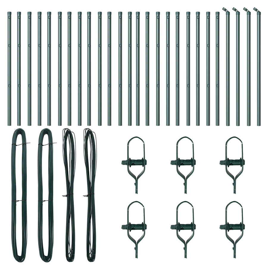 Hekpalen 26 Stuks Ø32 Mm Gegalvaniseerd Staal Groen 100 cm 26x paal