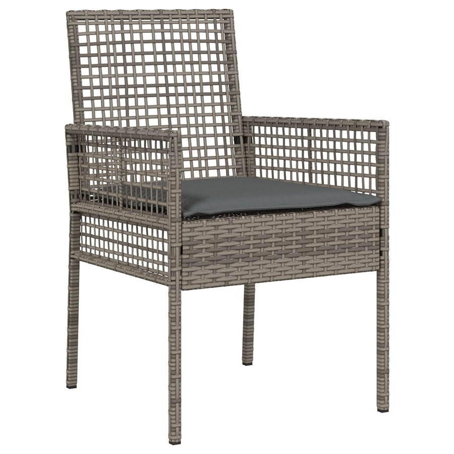 5-Delige Tuin Eettafelset Grijs Poly Rattan