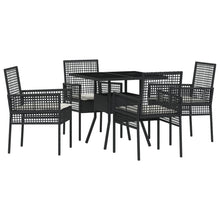 5-delige Tuindining Set Zwart Poly Rattan