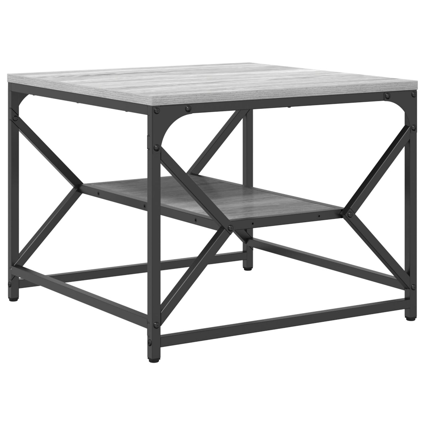 Salontafel Met Plank - - - Gemaakt Van Bewerkt Hout Grijs sonoma 51 x 50 x 40 cm