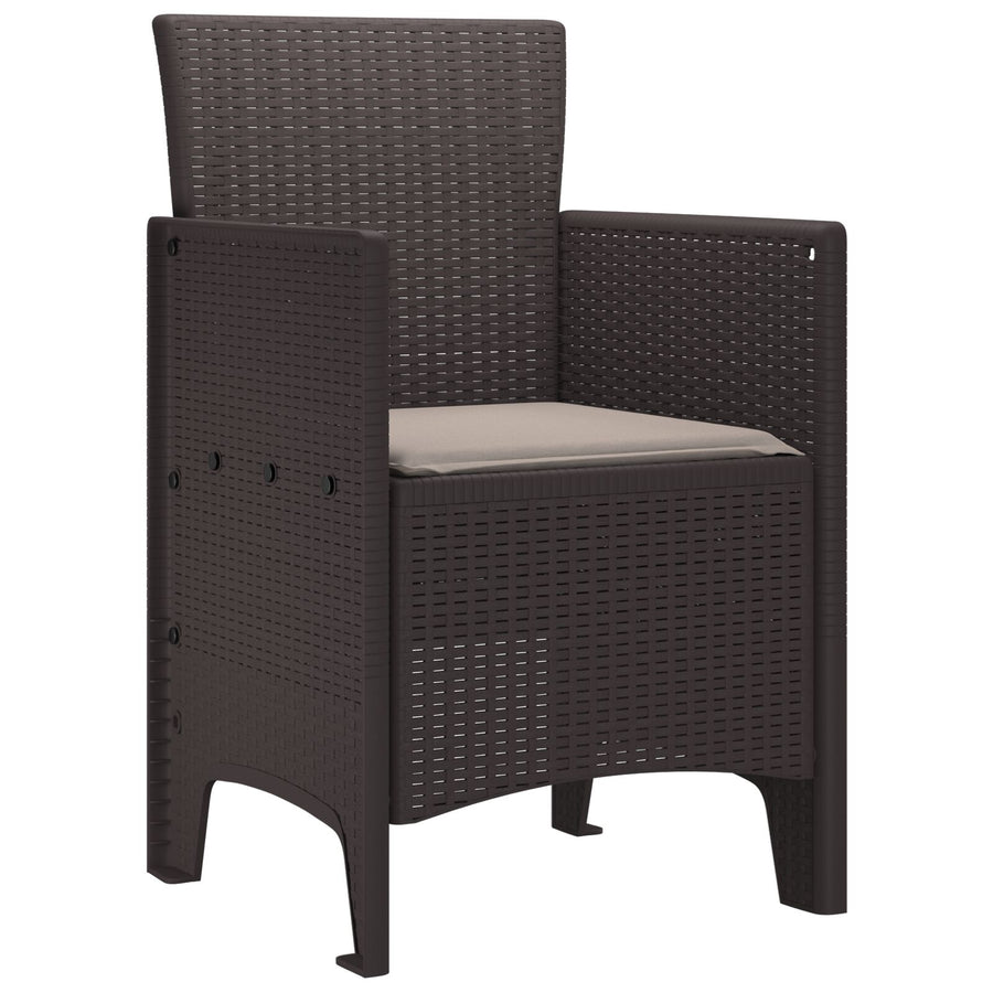 Tuinstoelen Met Kussens 4 Stuks Poly Rattan Taupe Bruin