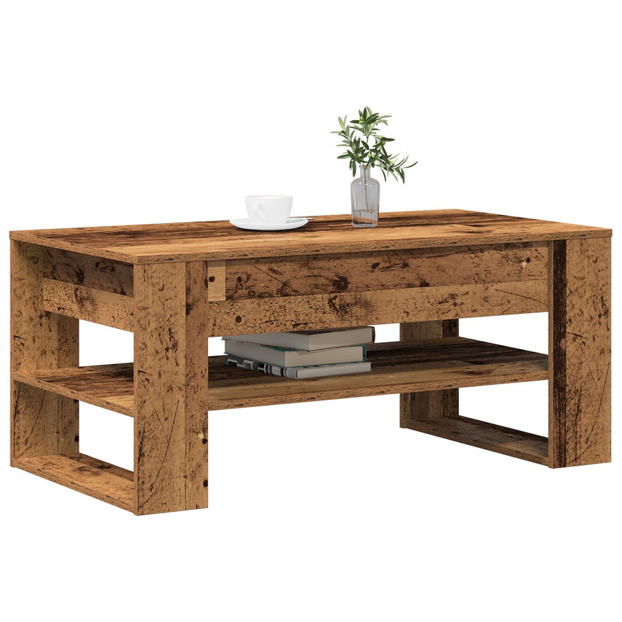 Salontafel Oude Hout 102X55X45 Cm Gelaagd Hout