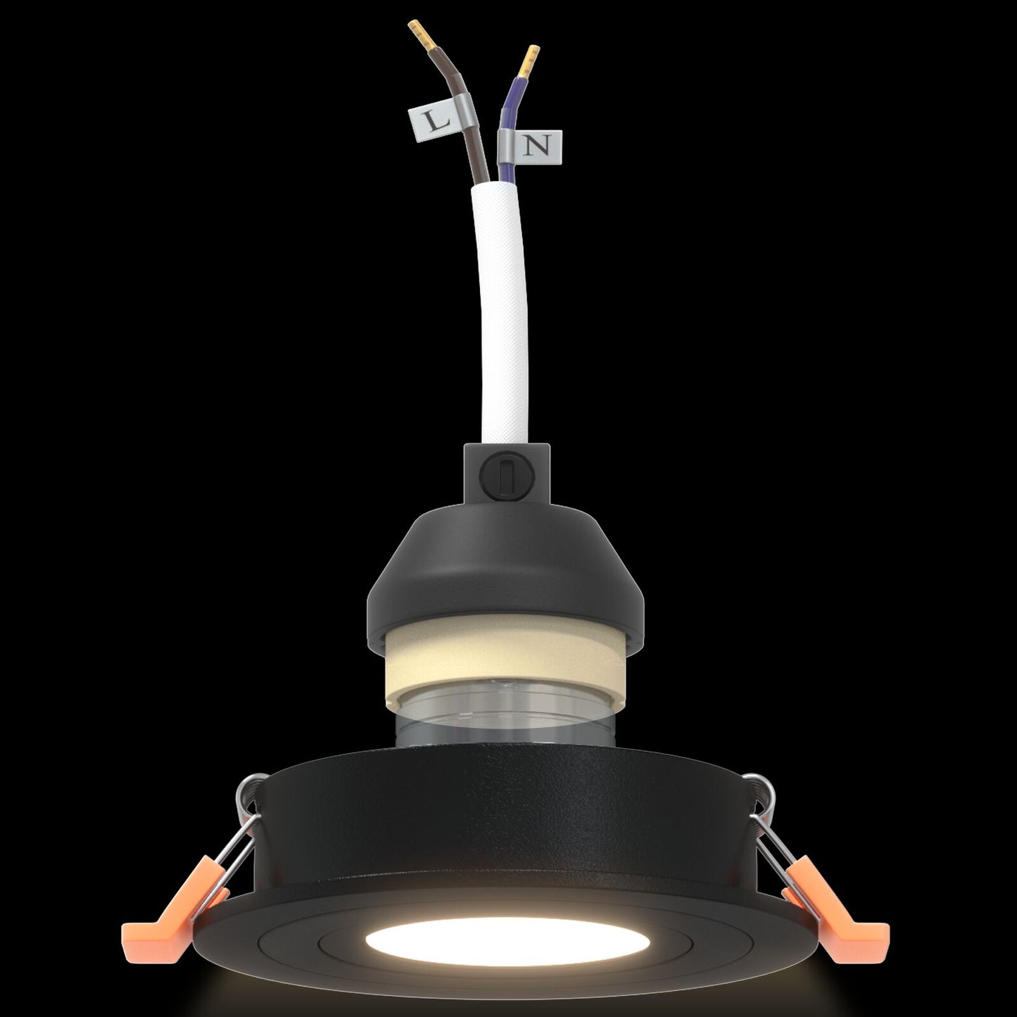 Ingebouwde Spotlights 24 Stuks Rond Gu10 Zwart Ø91 Mm