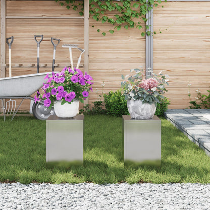 Buiten Plantstands Pillar 2 Stuks 24X24X35 Cm Roestvrijstaal 2x (35 cm)