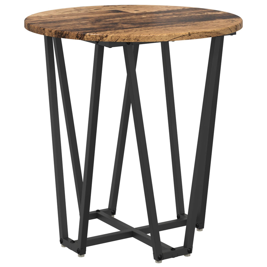 Bijzettafel 2 Stuks Geengineerd Hout En Metaal Oud hout