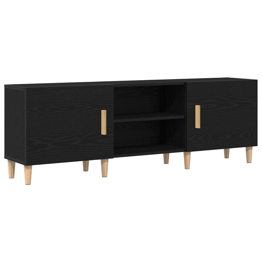 Tv-Meubel - Zwart Eiken, 150X30X50 Cm, Gemaakt Van Bewerkt Hout
