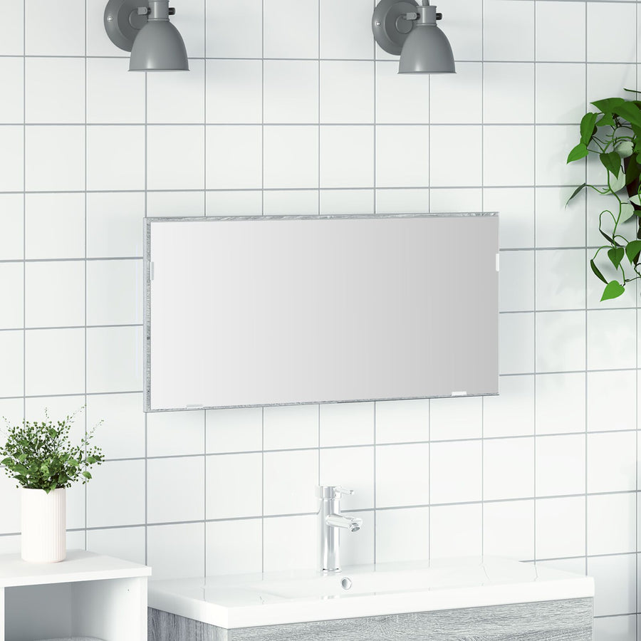 Badkamerspiegelkast Met Led Licht Grijs Sonoma 80X37 Cm