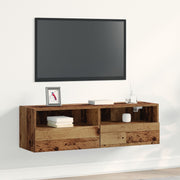 TV wandkast 100x30x30 cm oud hout