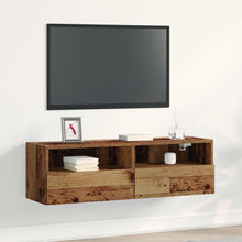 Tv Wandkast Oud Hout Engineered Wood 1 Verweerd hout