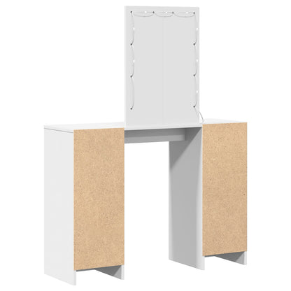 Kaptafel Met Led-Lampen 102X33X135 Cm Wit