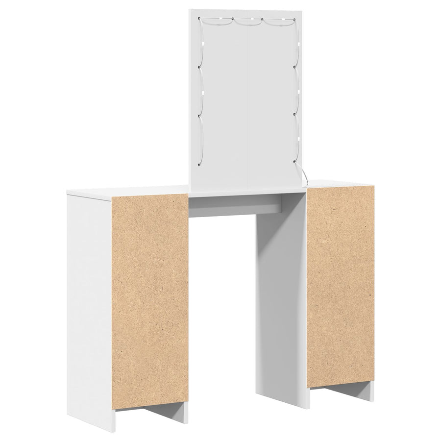 Kaptafel Met Led-Lampen 102X33X135 Cm Wit