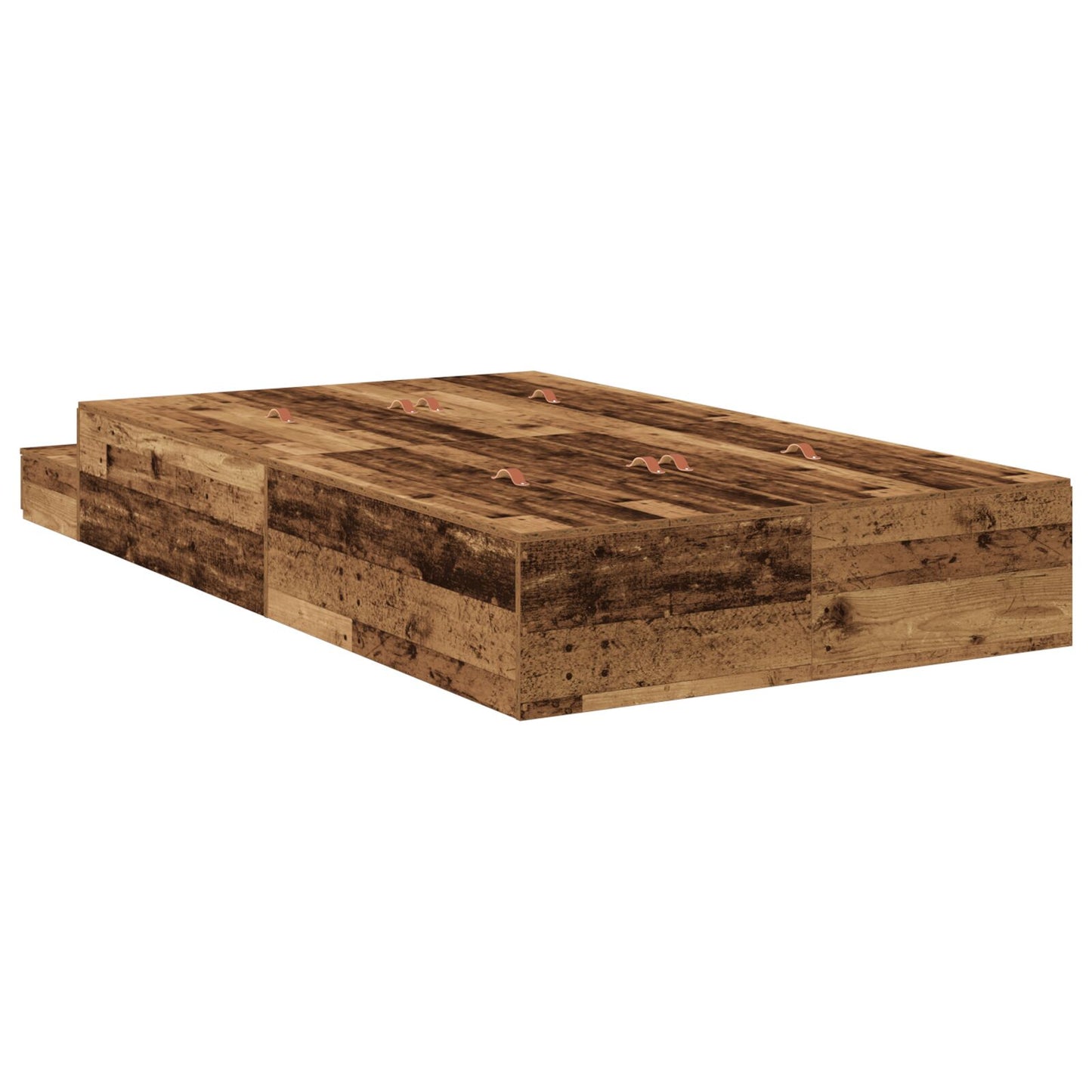 Opbergbedframe Oud Hout 120X200 Cm Artisanaal Eiken