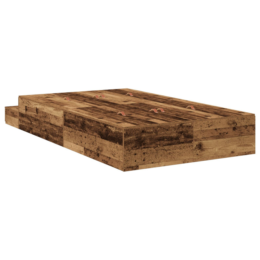 Opbergbedframe Oud Hout 120X200 Cm Artisanaal Eiken