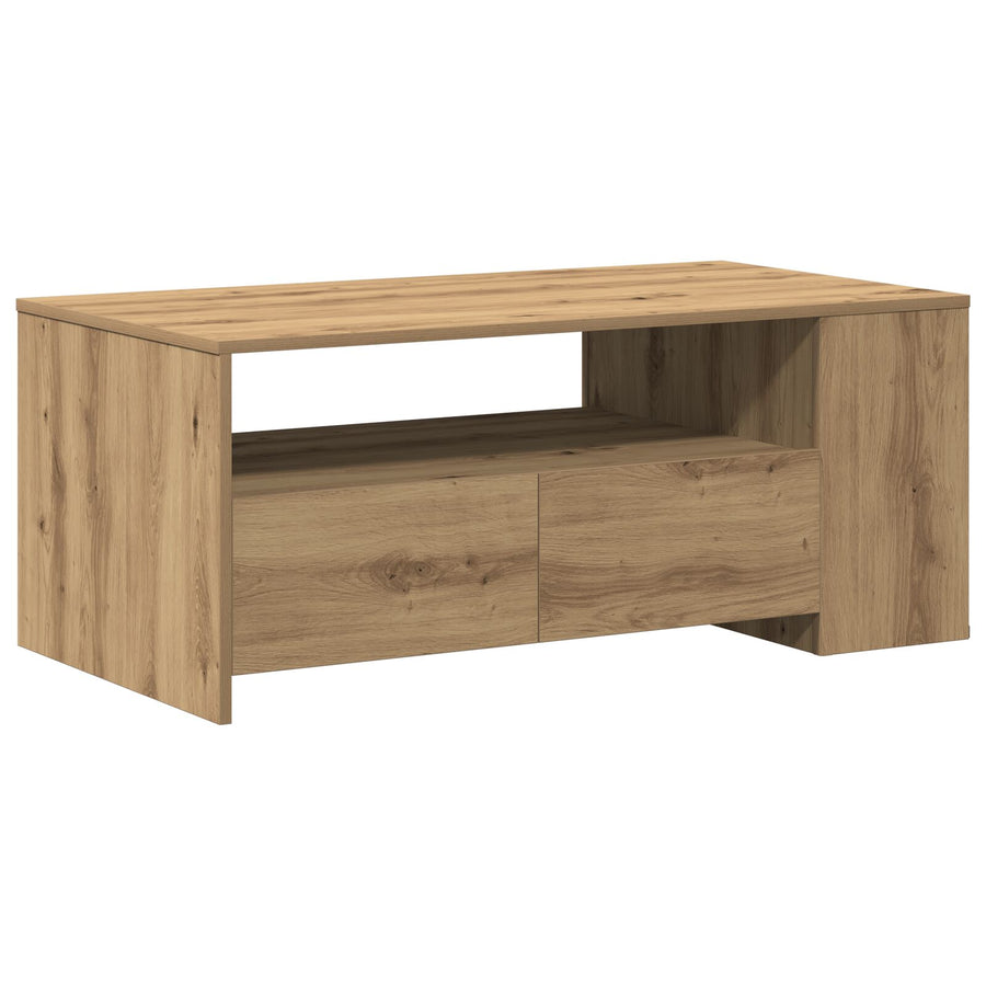 Salontafel - Artisan Eiken - 102X55X43,5 Cm - Gemaakt Van Verwerkt Hout