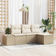 Loungeset polyrattan 4 personen beige