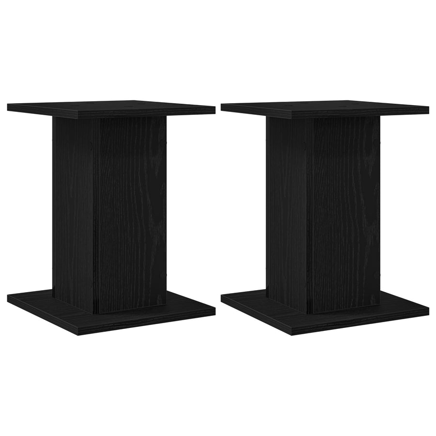 Plantstandaard 2 Stuks Zwart Eiken Engineered Wood 30 x 30 x 40 cm Zwarte eiken