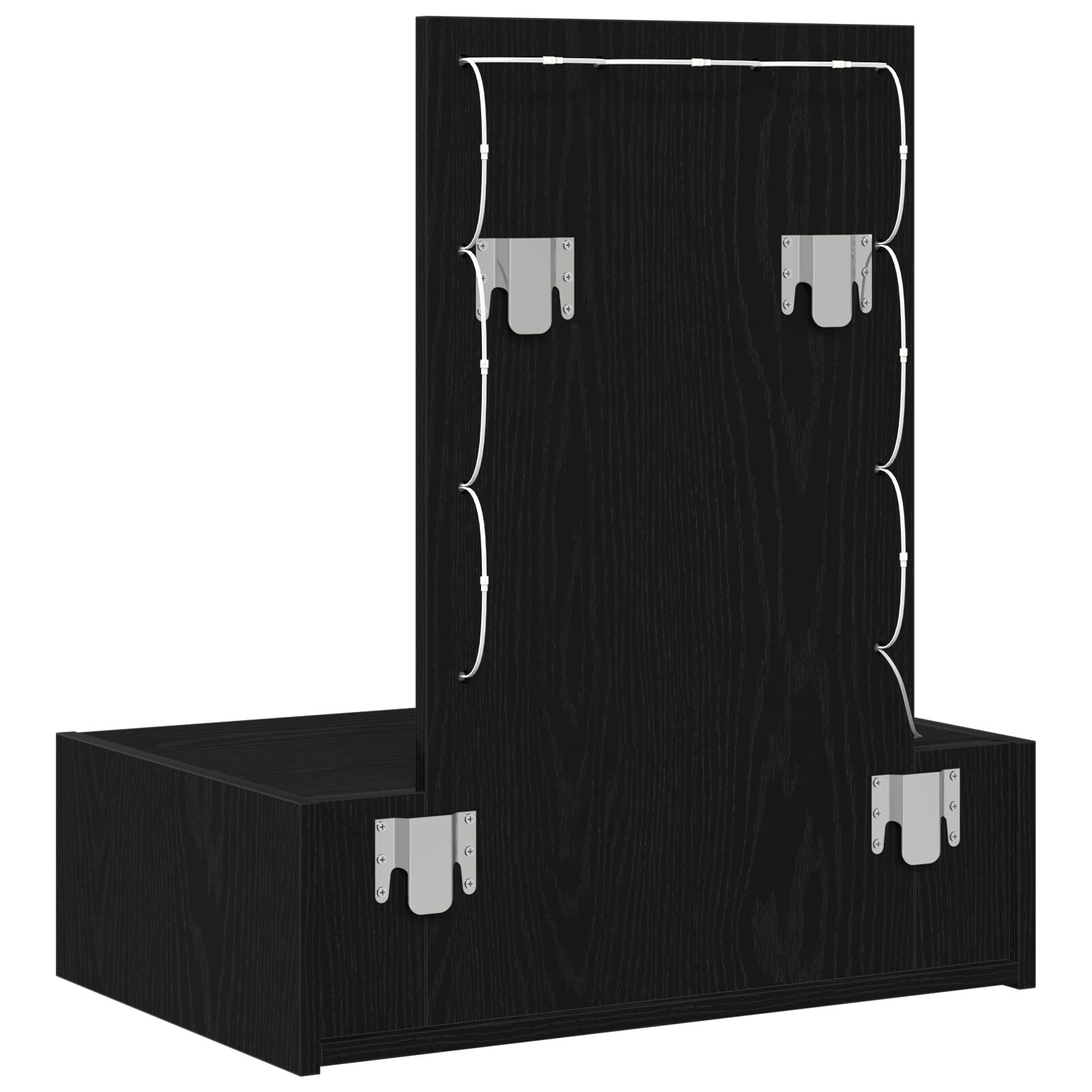 Wandkaptafel Verlichting - 60 x 40 x 70 cm Zwart eiken met LED