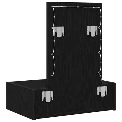 Wandkaptafel Verlichting - 60 x 40 x 70 cm Zwart eiken met LED