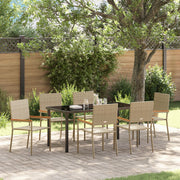 Tuinset 7-delig polyrattan beige 6 personen