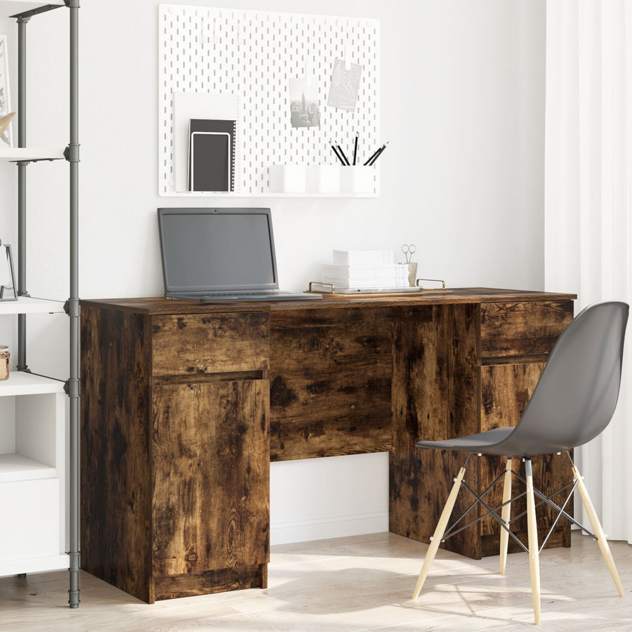 Bureau Rook Eiken 140X49X76 Cm Gefabriceerd Hout