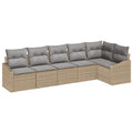 Modulaire loungeset 6 personen beige polyrattan