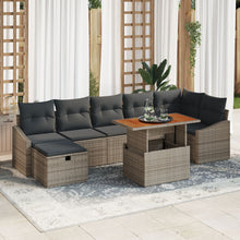 8-Delige Tuin Sofa Set Met Kussens Grijs Poly Rattan Wit