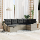Loungeset 6-delig poly rattan lichtgrijs