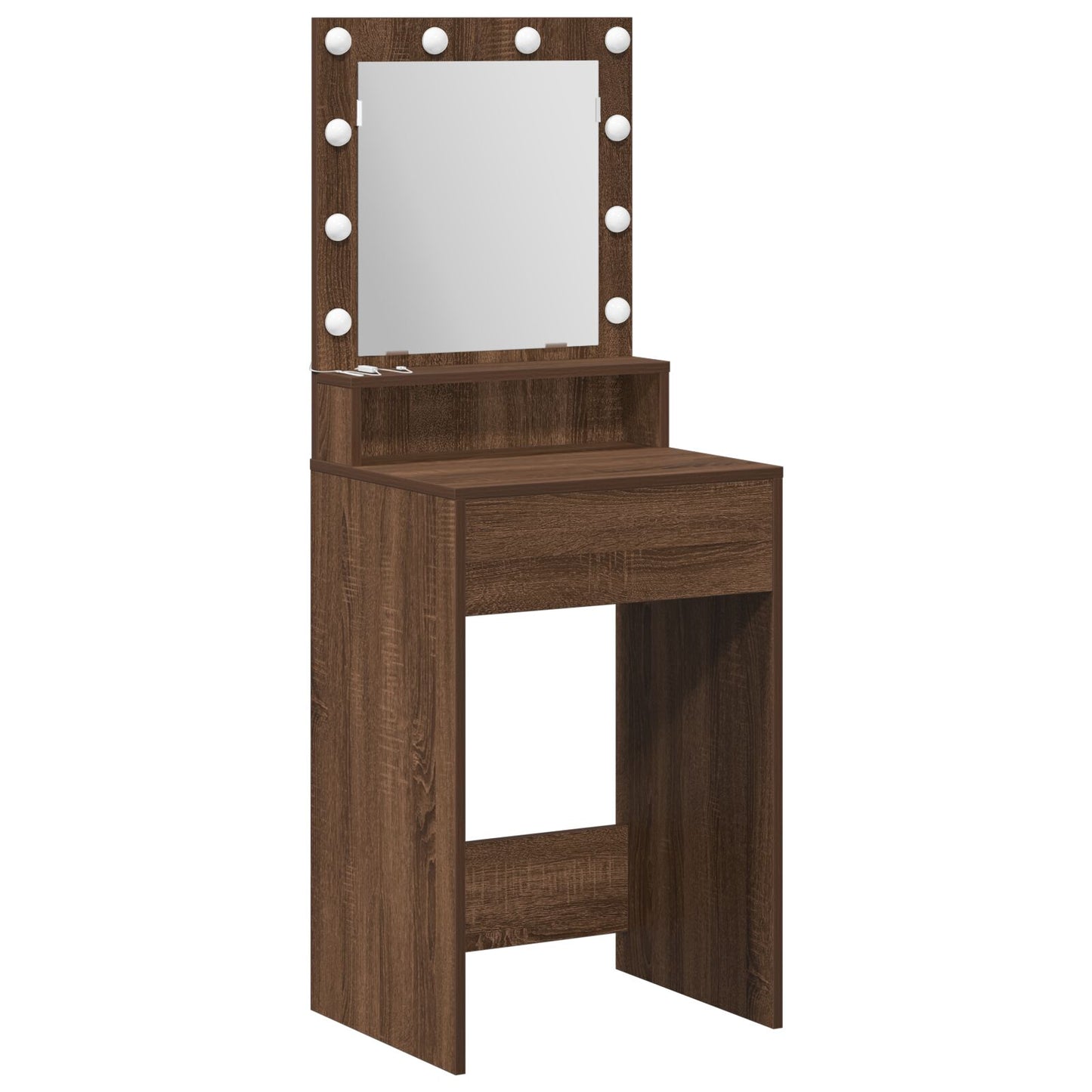 Make-Up Tafel Met Led Verlichting - - Bruin eiken 50 x 41 x 135 cm