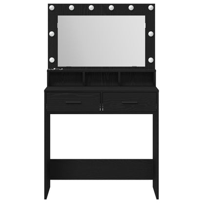 Kaptafel Met Led-Verlichting - - 79 x 41 x 135 cm Zwart eiken