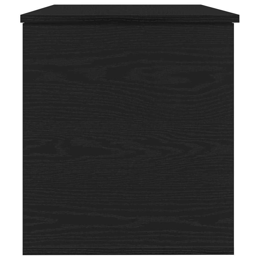 Opbergdoos Met Deksel Zwart Eiken 100X42X46 Cm Gelaagd Hout