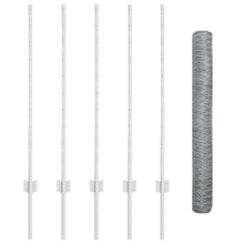 Fence Posts 10 Pcs U-Channel 100 Cm Gegalvaniseerd Staal,  Hexagon Fence 1X10 M Gegalvaniseerd Staal