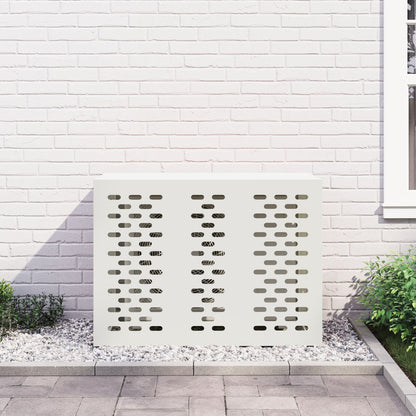 Airconditioner Beschermhoes Staal Wit 110 x 50 x 80 cm