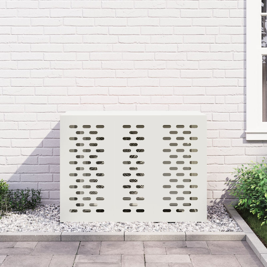 Airconditioner Beschermhoes Staal Wit 110 x 50 x 80 cm