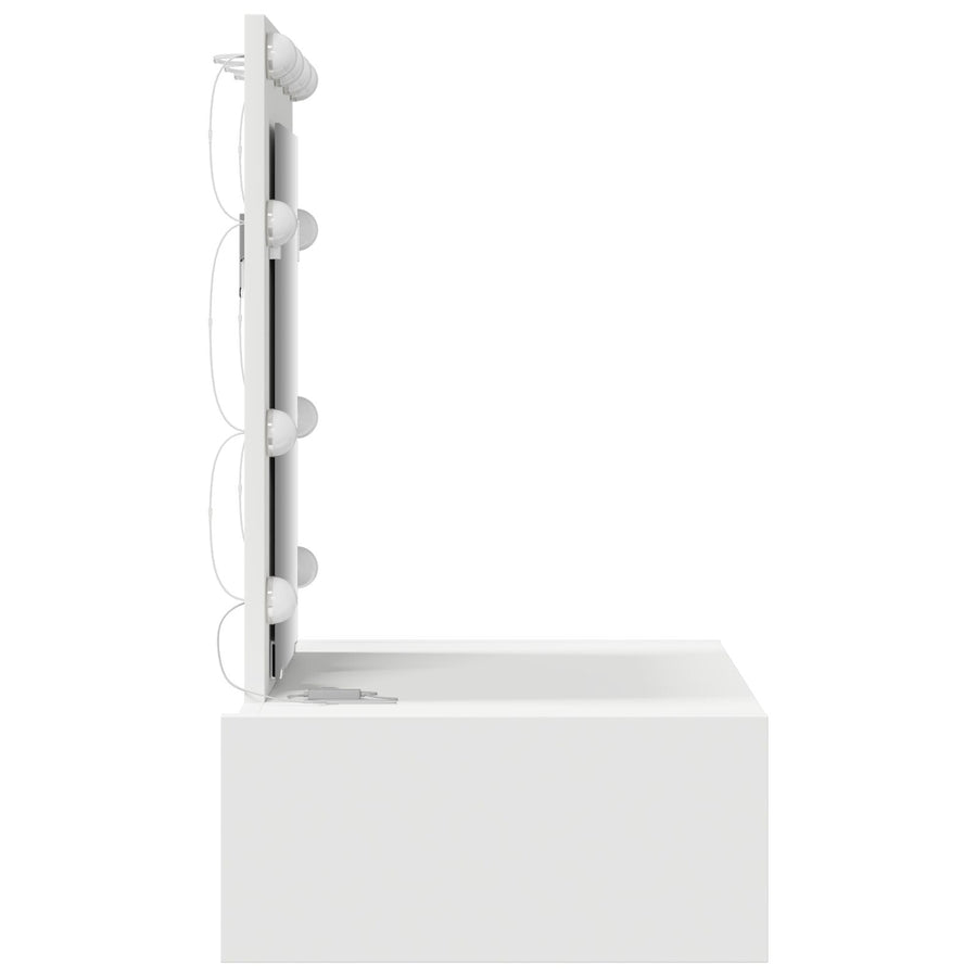 Wandkaptafel -Verlichting - 60 x 40 x 70 cm Wit met LED