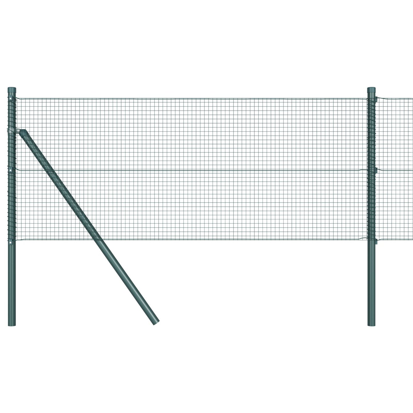 Gelaserde Draad Omheining Met 13 Palen Groen 0.4X25 M Staal Gegalvaniseerd Staal