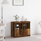 LED Sideboard Brown 81 x 37 x 66.5 cm Engineered Wood