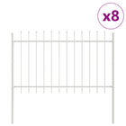 Tuinhek 8 stuks 13,6 x 1 m staal wit