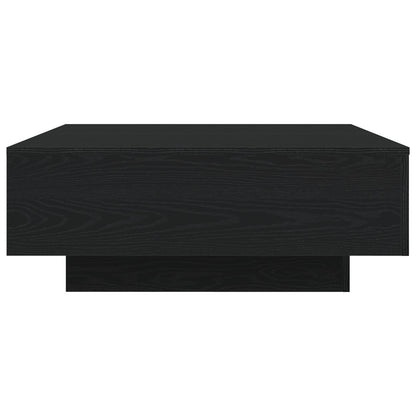 Salontafel Met Led-Verlichting Zwarte Eik 80X80X31 Cm