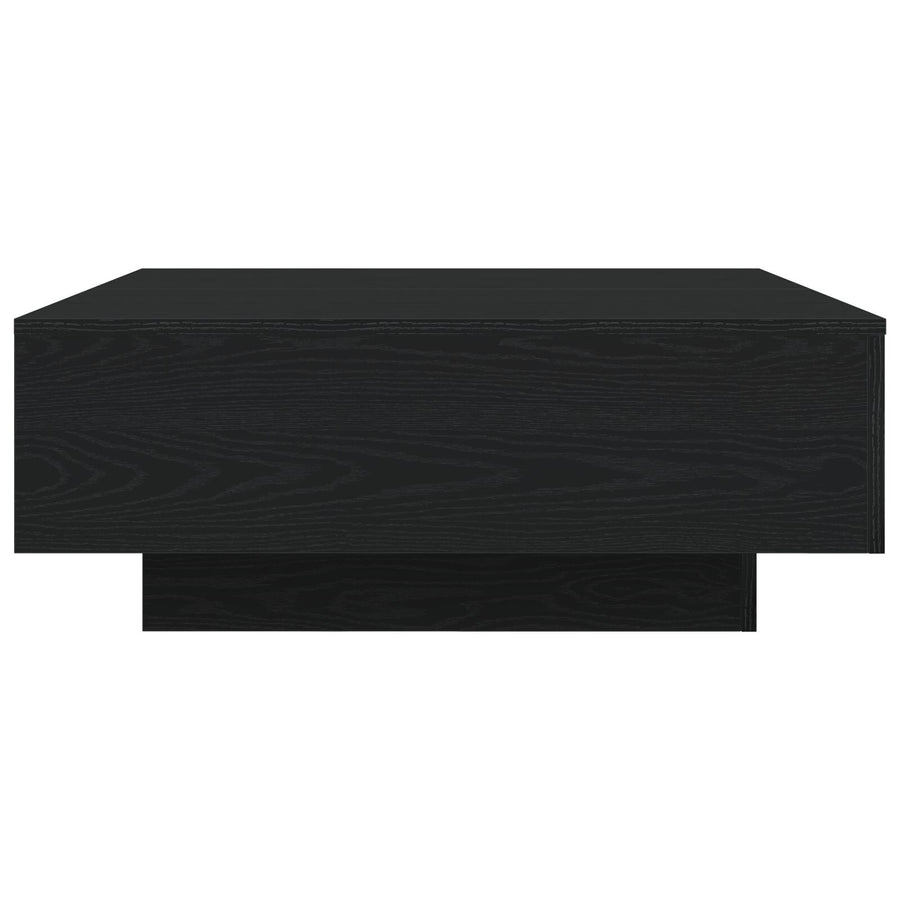 Salontafel Met Led-Verlichting Zwarte Eik 80X80X31 Cm